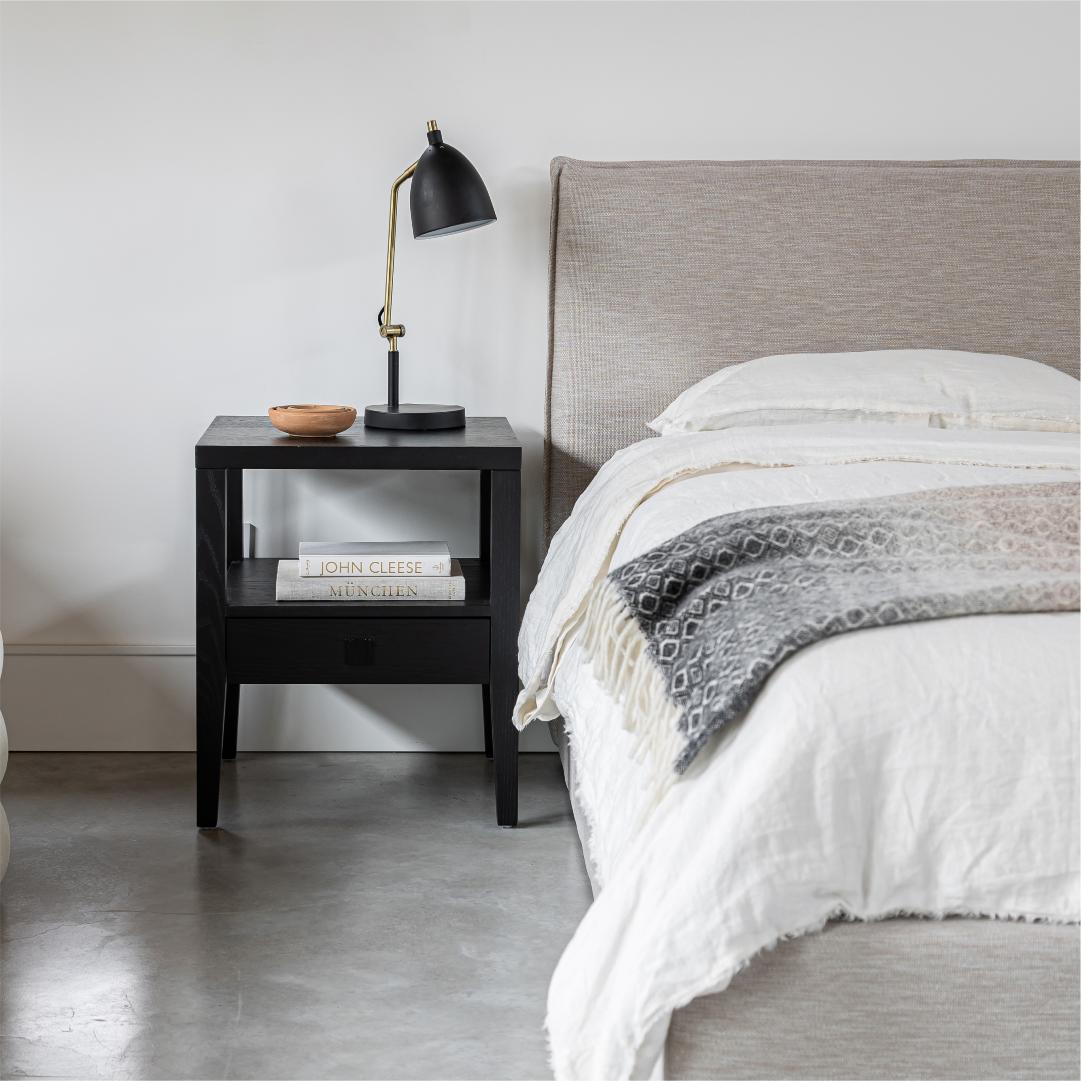 Hara 1 Drawer Night Stand - Black