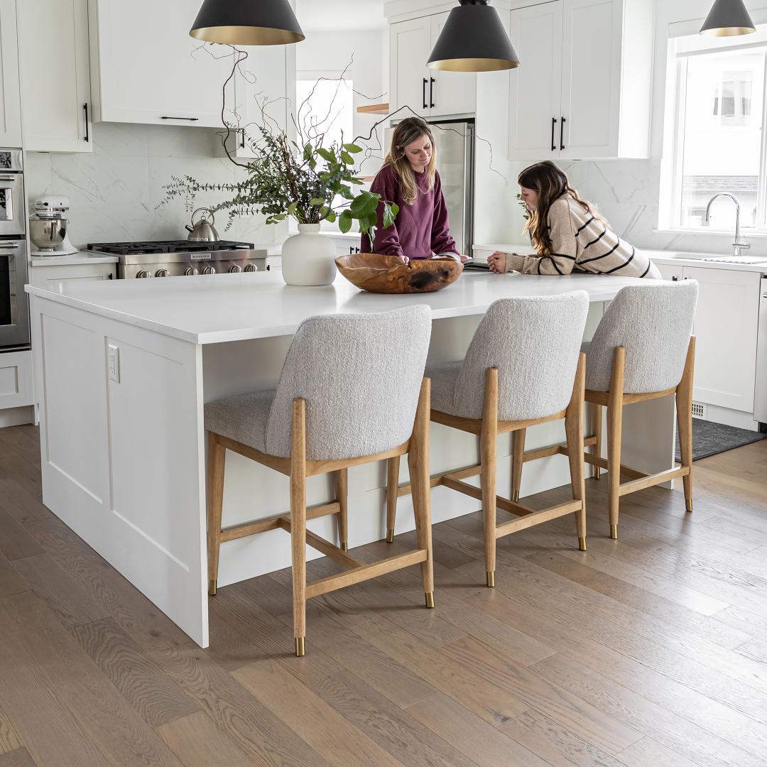 Fawcett Counter Stool - Taupe Boucle - Blonde