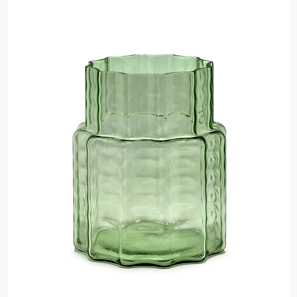 VASE N°4 GREEN TRANSPARENT WAVES