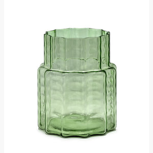 VASE N°4 GREEN TRANSPARENT WAVES