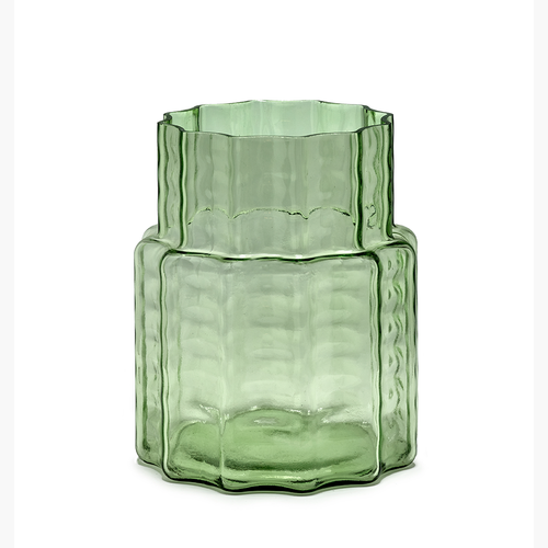 VASE N°4 GREEN TRANSPARENT WAVES