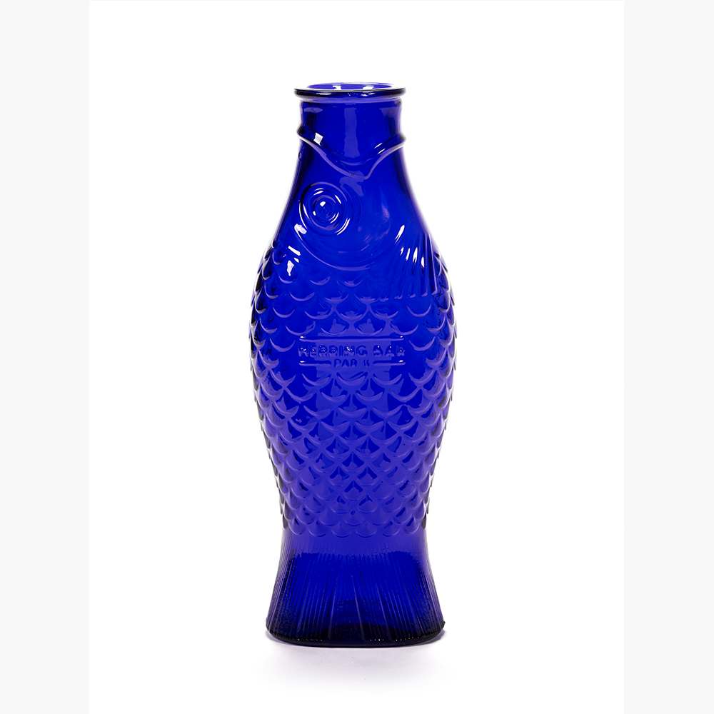 CARAFE COBALT BLUE FISH & FISH