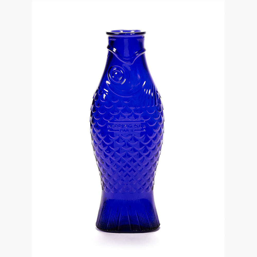 CARAFE COBALT BLUE FISH & FISH