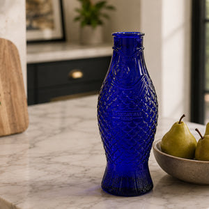CARAFE COBALT BLUE FISH & FISH