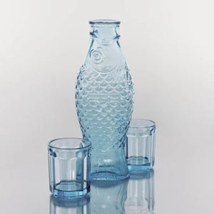 SET CARAFE + 2 GLASSES M BLUE FISH&FISH