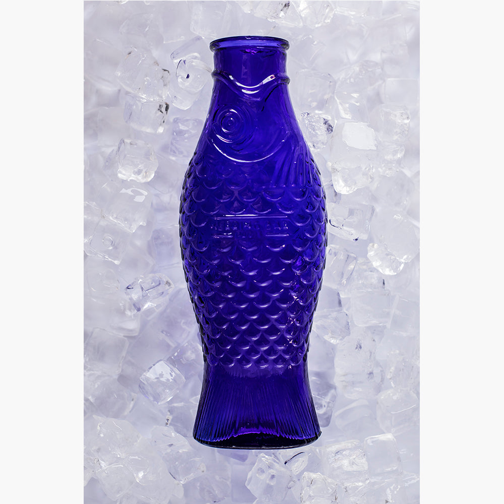 CARAFE COBALT BLUE FISH & FISH