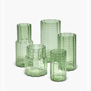 VASE N°4 GREEN TRANSPARENT WAVES