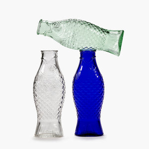 CARAFE COBALT BLUE FISH & FISH