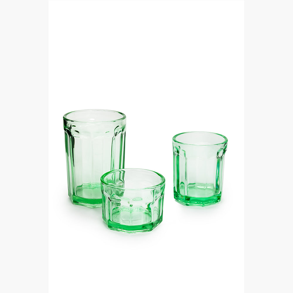 GLASS M GREEN FISH & FISH