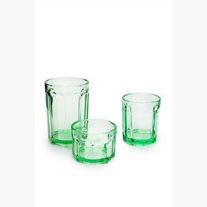 GLASS M GREEN FISH & FISH