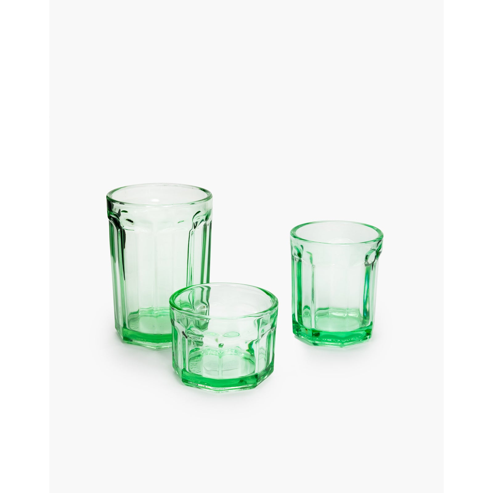 GLASS L GREEN FISH & FISH