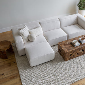 Crush Cushion - Rectangular - Cream