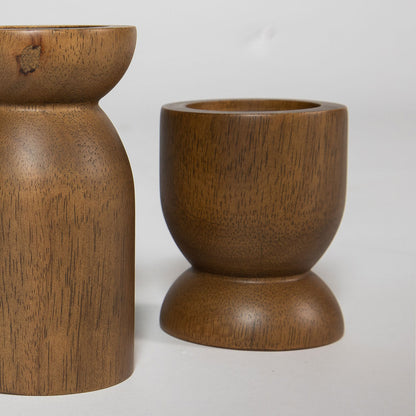 Fawn Pillar Candle Holder (Set of 3) - Smoked Chestnut