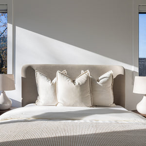 Faye Queen Storage Bed - Velvet Sandstorm