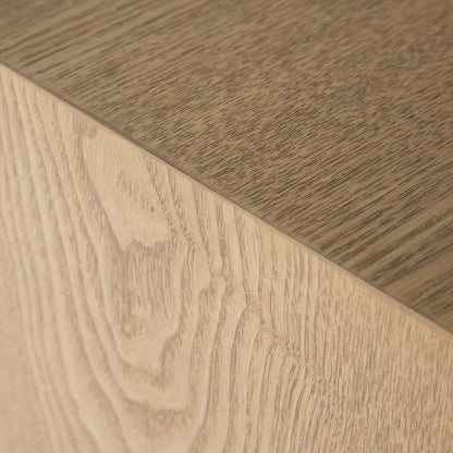 Forest Coffee Ottoman - Cream and Blonde Oak