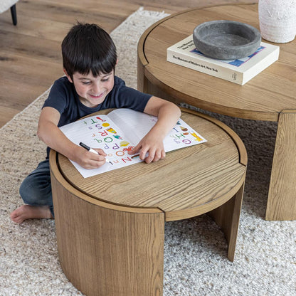 Forma Nesting Coffee Tables (Set of 2) - Rustic Oak