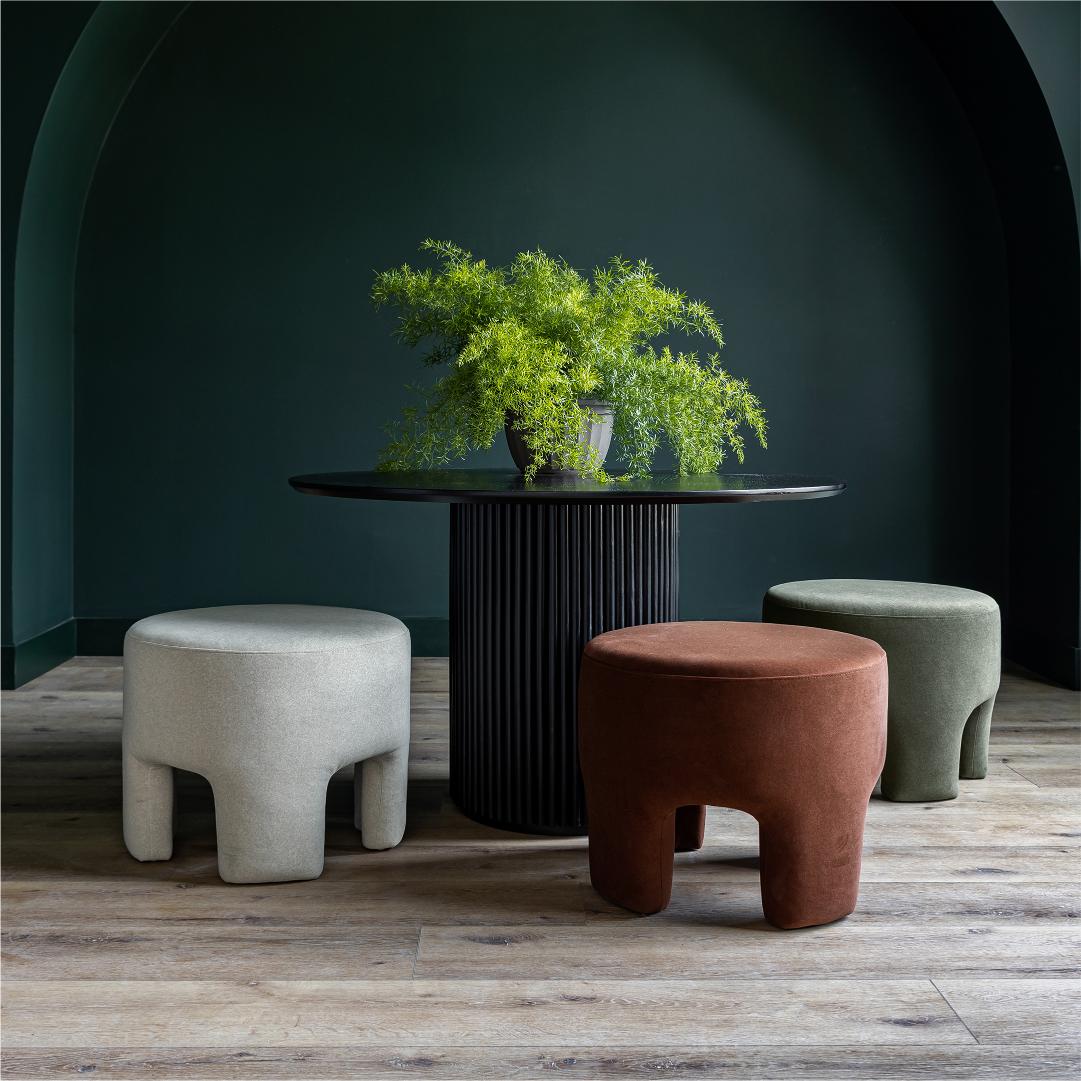 Ginger Ottoman - Velvet Natural