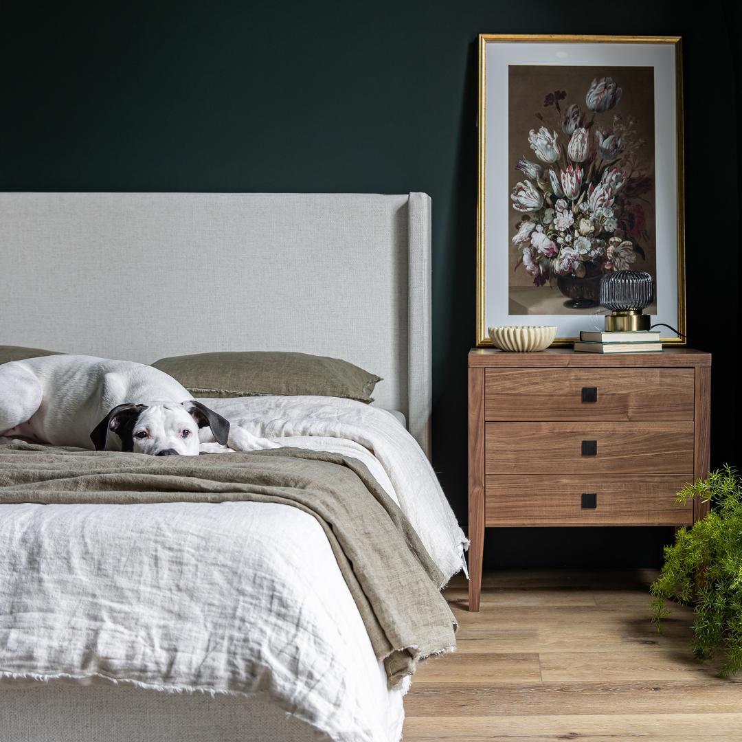 Josie King Storage Bed - Cream