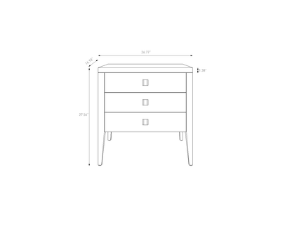 Hara 3 Drawer Dresser - White