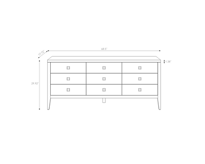 Hara 9 Drawer Dresser - Natural Oak