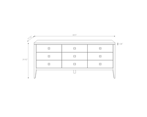 Hara 9 Drawer Dresser - Natural Oak