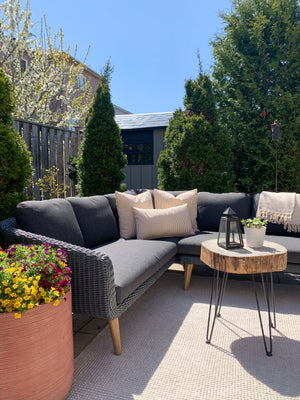 OUTDOOR PILLOW - TAN STRIPE LUMBAR