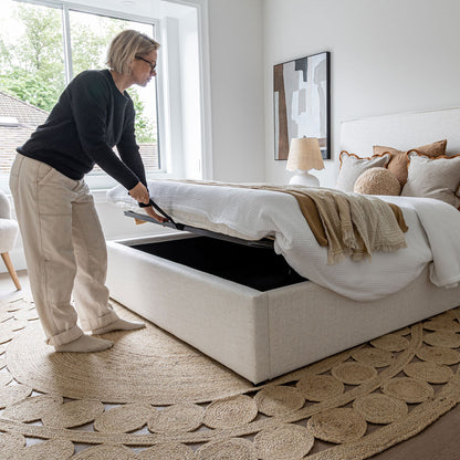Julia Queen Storage Bed - Cream