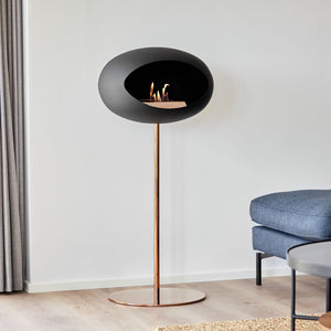 Le Feu Freestanding Matte Black Fireplace - BioEthanol Fuel