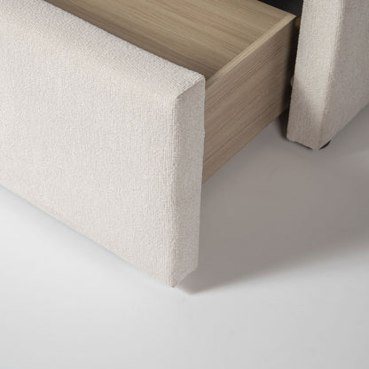 Lourdes King Storage Drawer Bed - Cream