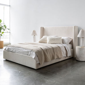 Lourdes King Storage Drawer Bed - Cream
