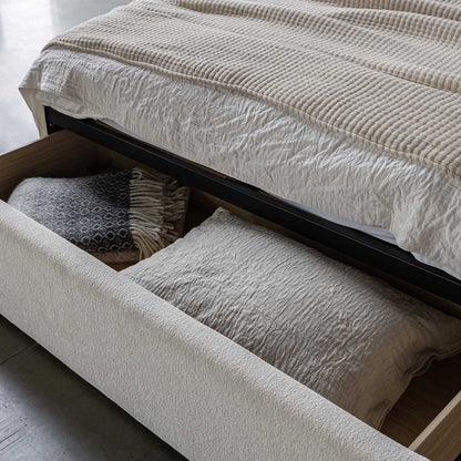 Lourdes King Storage Drawer Bed - Cream