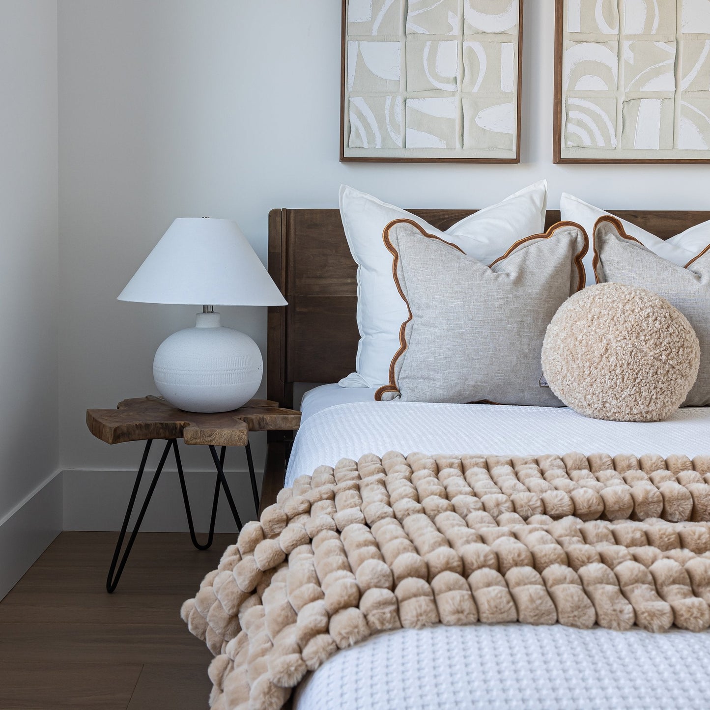 Luna Wood Tool-Free Queen Bed - Coffee