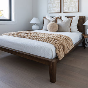 Luna Wood Tool-Free Double Bed - Coffee