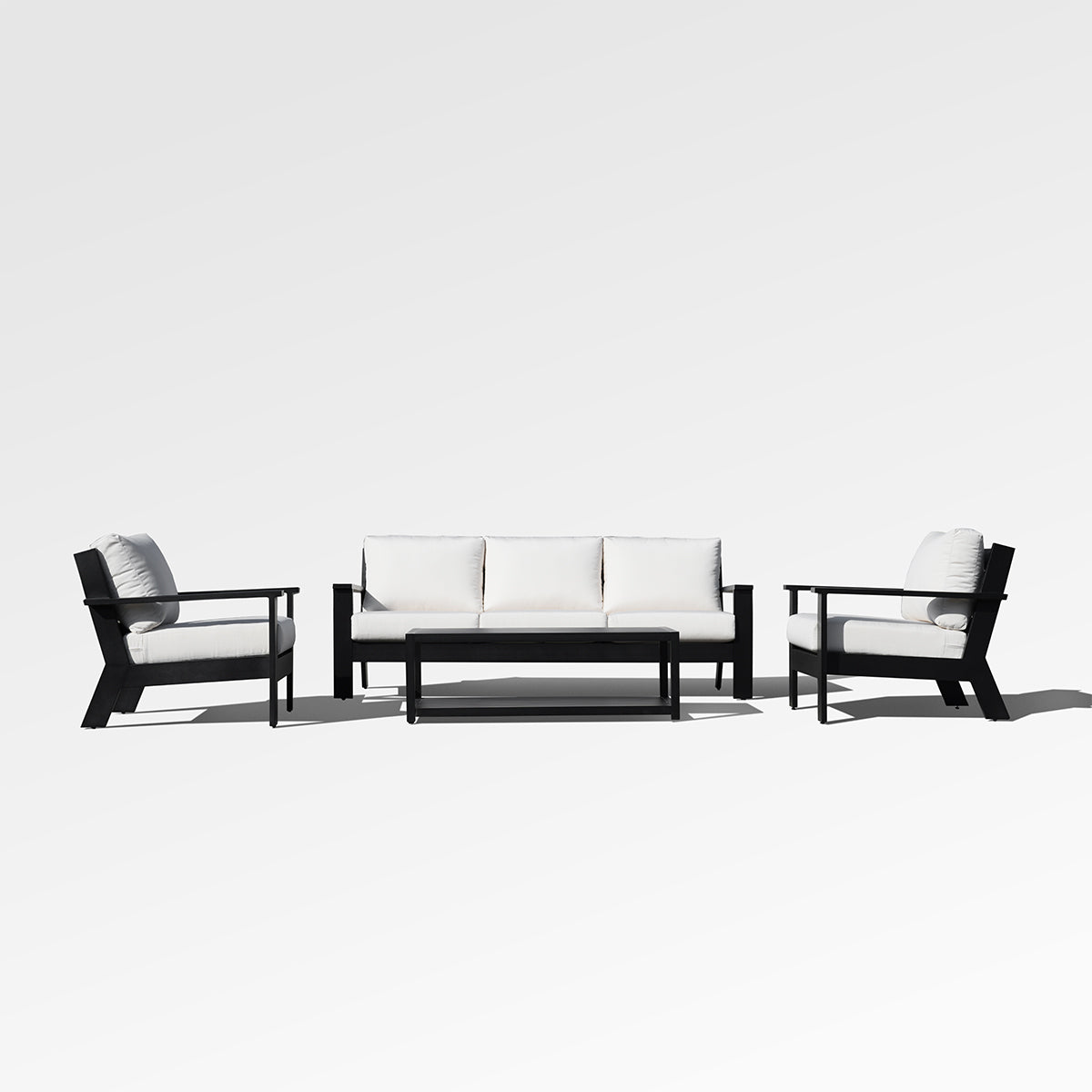 Magnolia Black Aluminum Sofa Set with Sunbrella® Cushions
