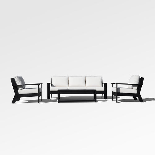 Magnolia Black Aluminum Sofa Set with Sunbrella® Cushions
