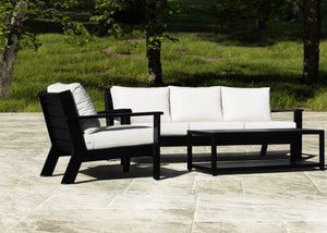 Magnolia Black Aluminum Sofa Set with Sunbrella® Cushions
