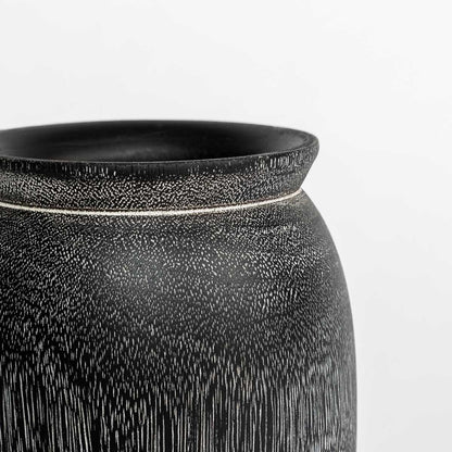 Natura Torino Vase Short - Black Teak