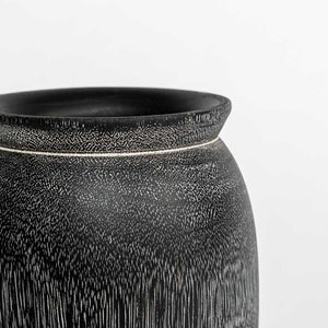 Natura Torino Vase Short - Black Teak