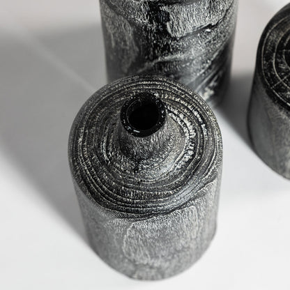 Natura Harper Vase Set of 3 - Burnt Black Teak
