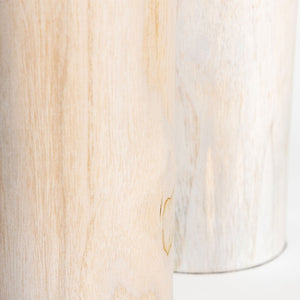 Natura Prado Vase Set of 2 - White Wash Teak