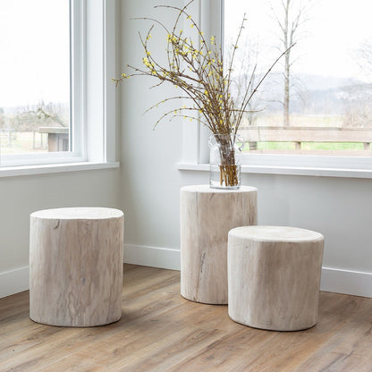 Nova Wide 16" Stump - Round - White