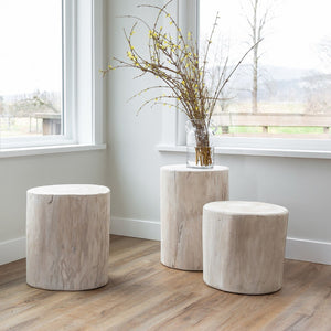 Nova Wide 16" Stump - Round - White