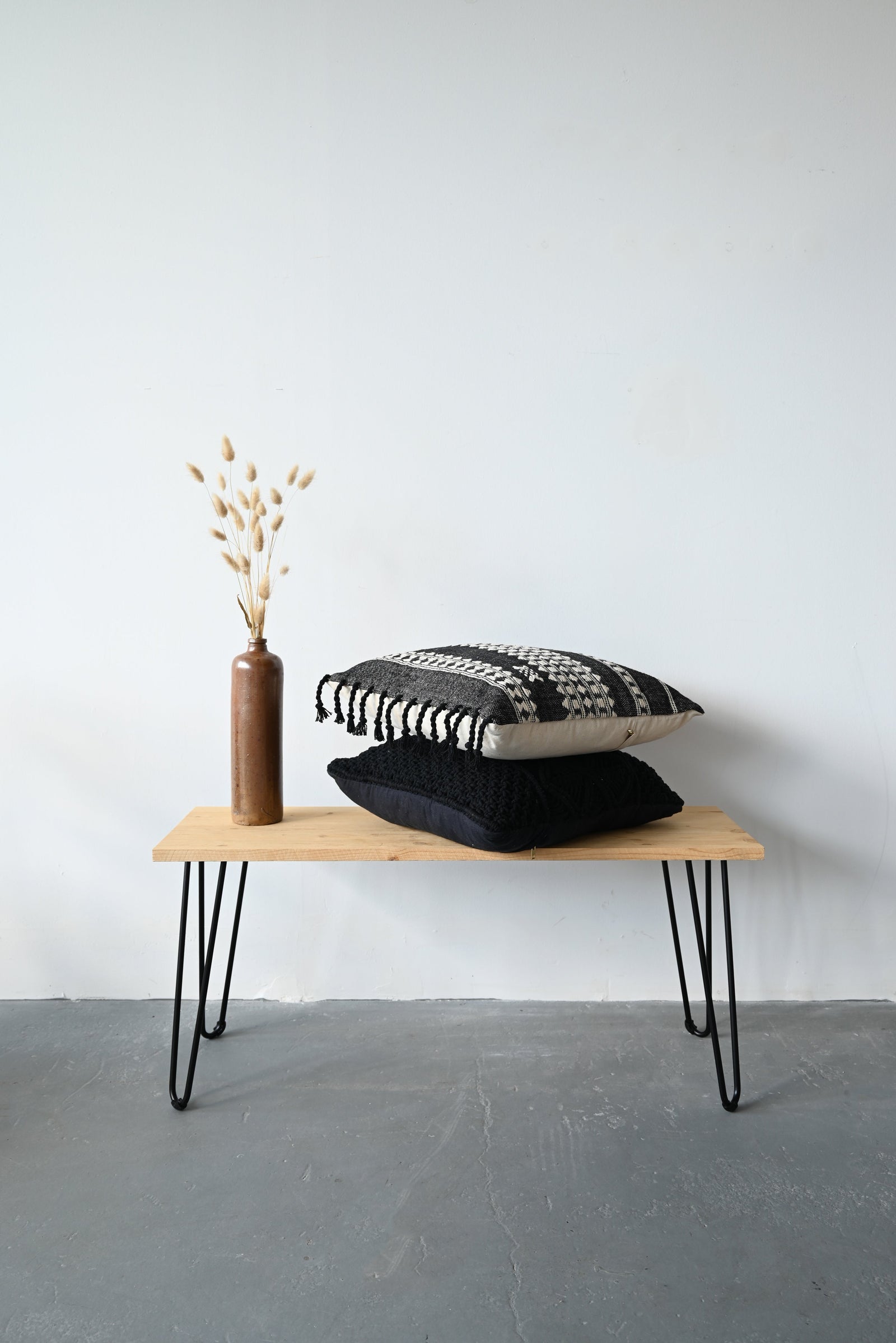 BHUJODI PILLOW COVER - CHARCOAL