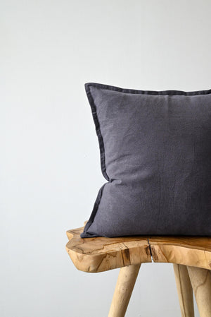 Cotton/ Linen Pillow Cover - Grey - 18" x 18"