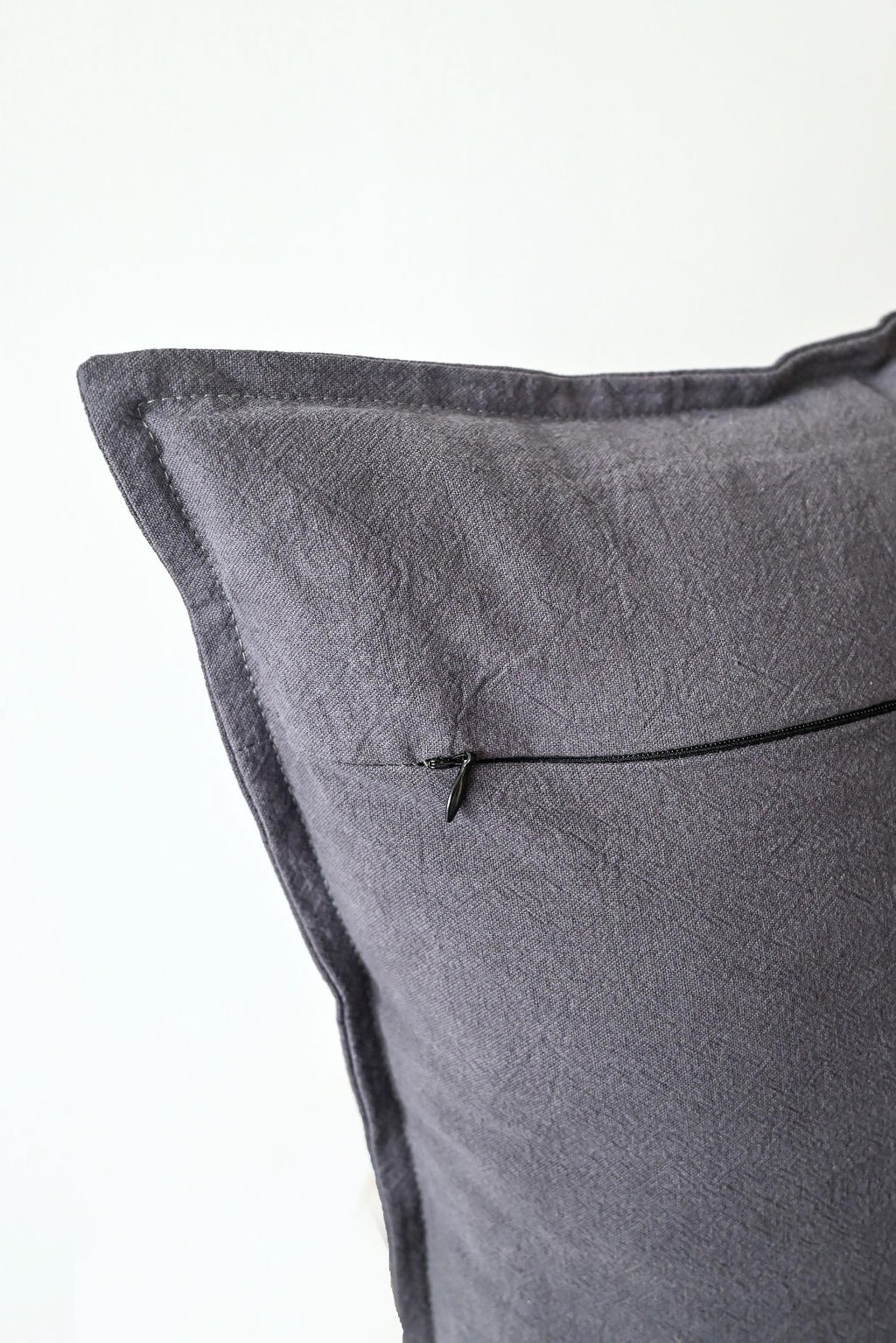 Cotton/ Linen Pillow Cover - Grey - 18" x 18"