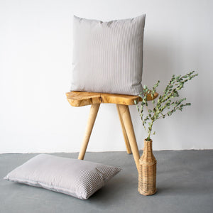 OUTDOOR PILLOW - GREY STRIPE LUMBAR