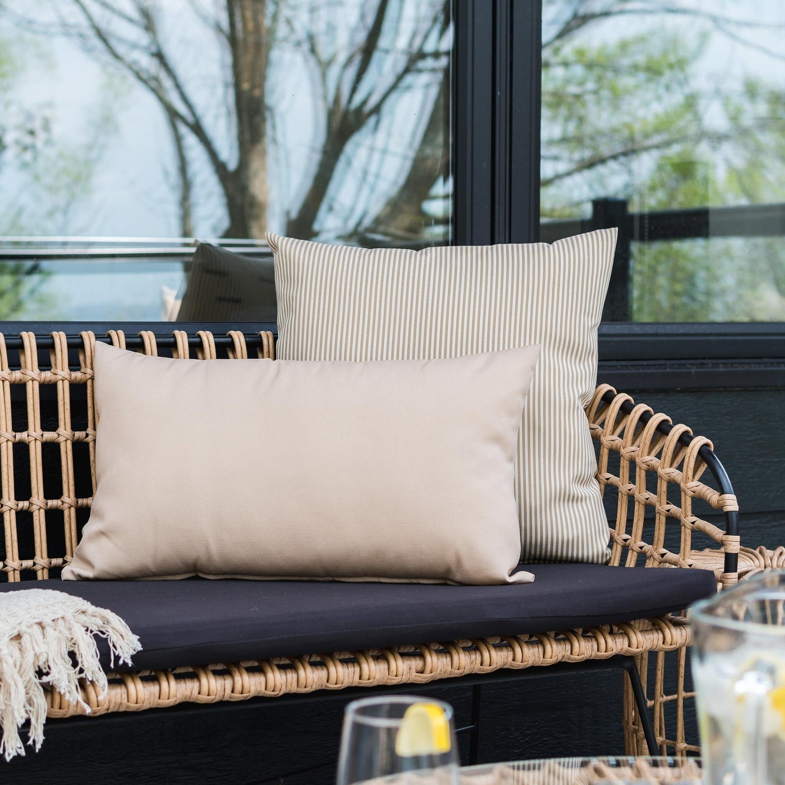 OUTDOOR PILLOW - BEIGE LUMBAR