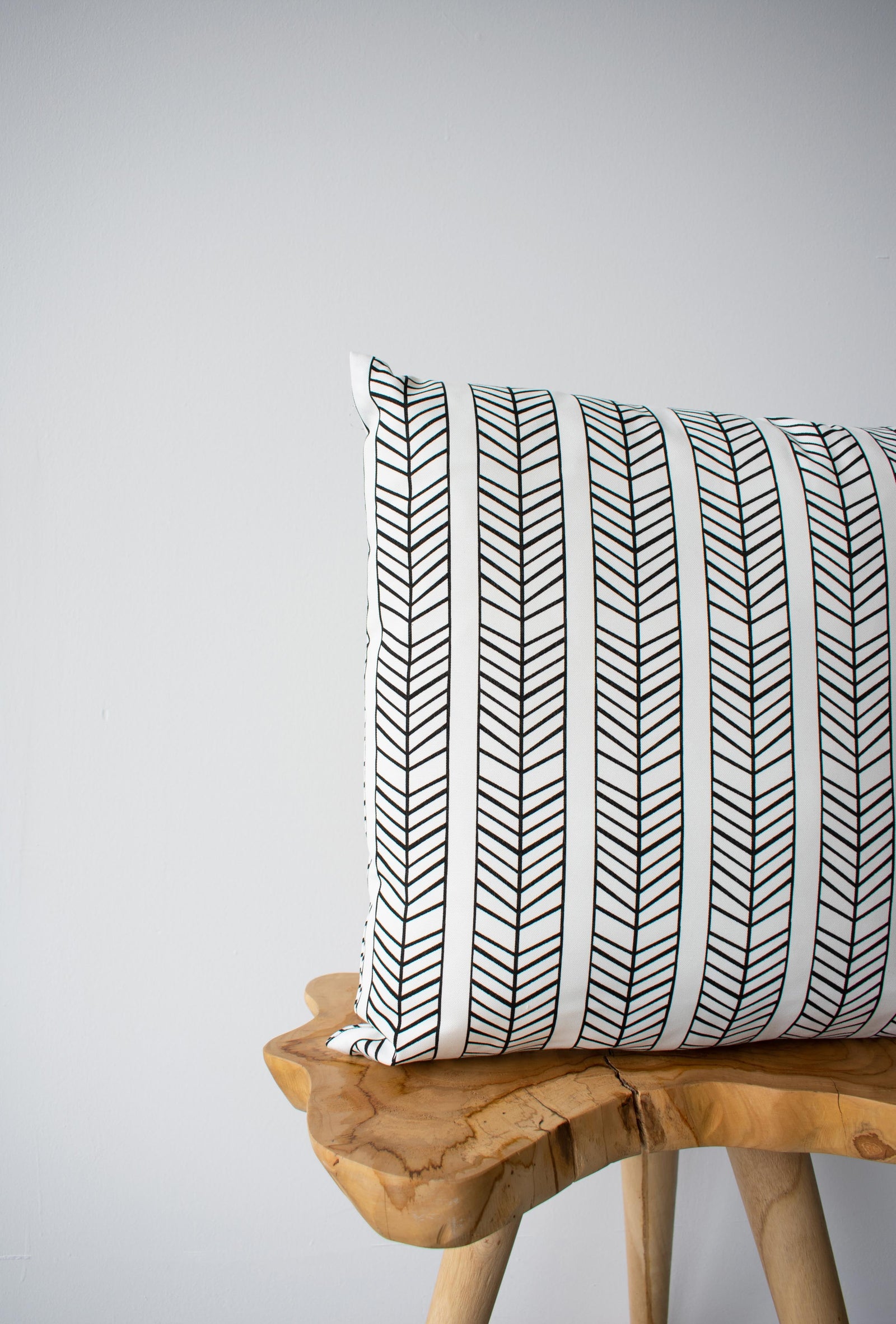OUTDOOR PILLOW - BLACK AND WHITE 20"