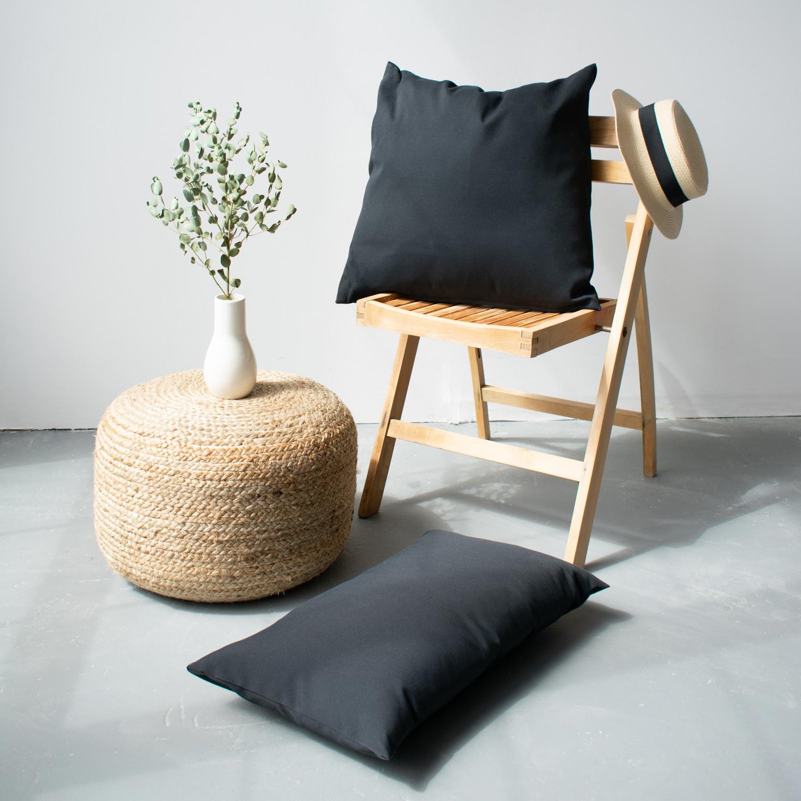 OUTDOOR PILLOW - BLACK LUMBAR