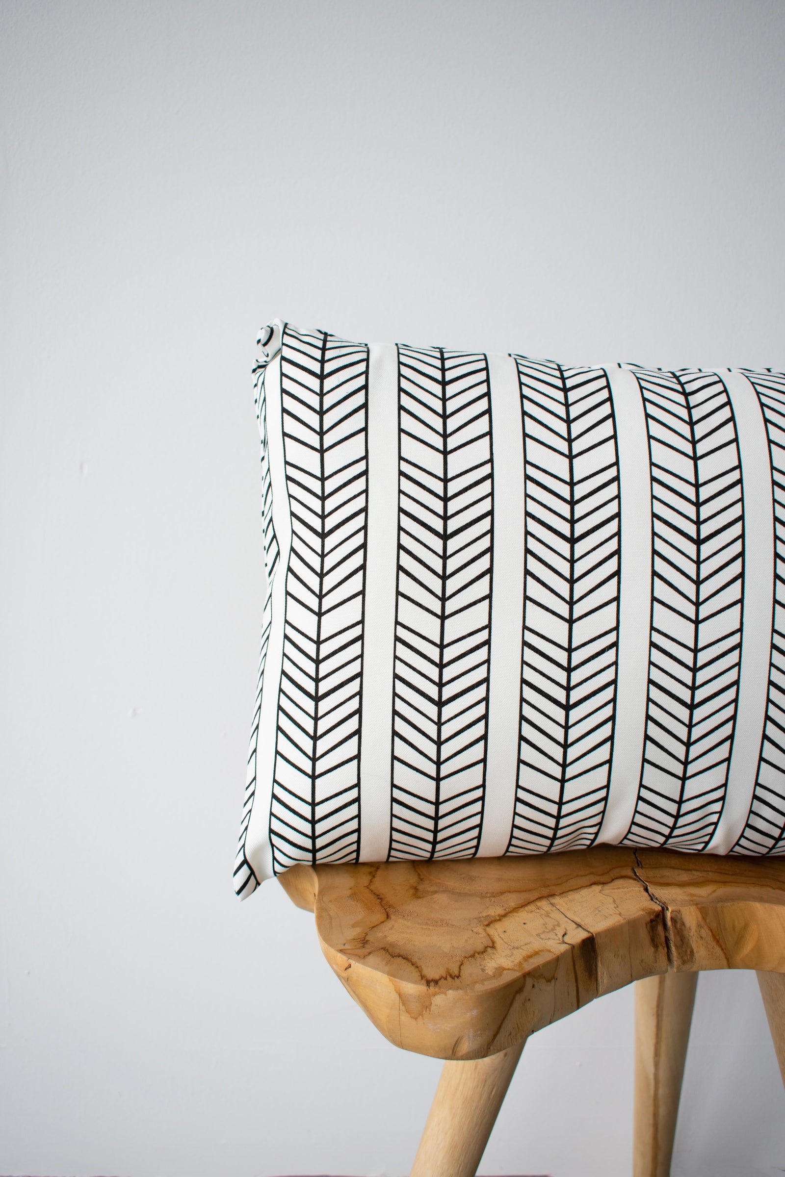 OUTDOOR PILLOW - BLACK AND WHITE LUMBAR